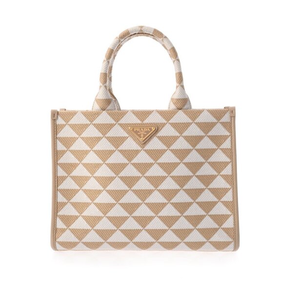 PRADA Triangle jacquard 2WAY beige PR-1BA354TRI tote bag 806000639982000 - Picture 1 of 10